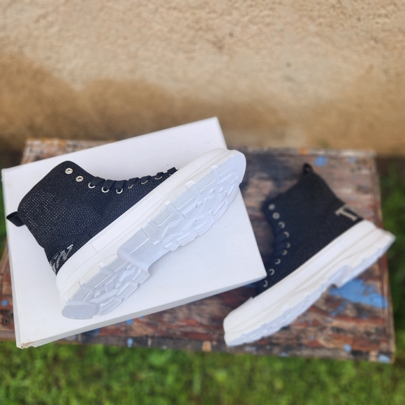 True Religion Women's Jannesa High Top Platform Rhinestone Sneakers - Picture 5 of 6